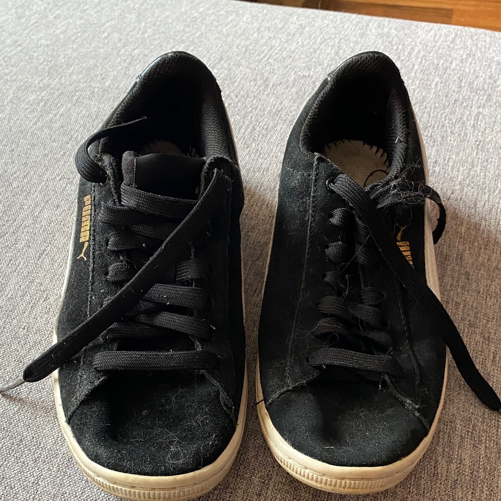 Puma Black Sneakers with Gold Accents